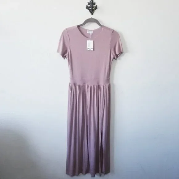 China - NWT Priv Perah Dress Size XS Pleated Short Sleeve - Soft & Stretchy! - Picture 3 of 6